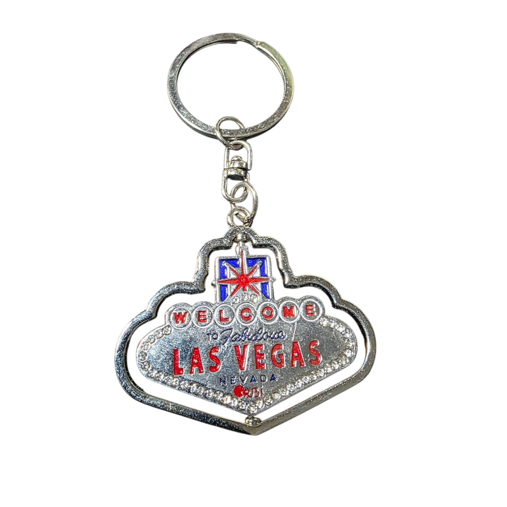 Las Vegas Silver Keychain